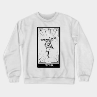 Monk Tarot Card D&D Nat 20 Dungeons & Dragons T-Shirt Black Crewneck Sweatshirt